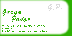 gergo podor business card