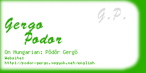 gergo podor business card
